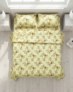 Medium| Pure Cotton Double Sheet Set (5ft x 7ft) + 2 Pillow Covers | Yellow