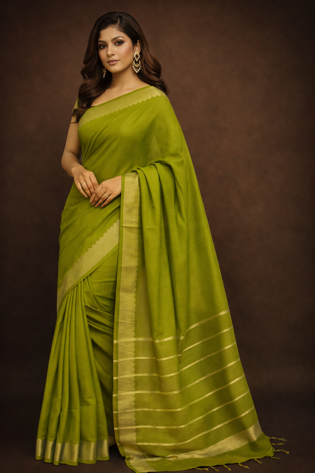 Semi Silk Mangal Giri Saree| Green