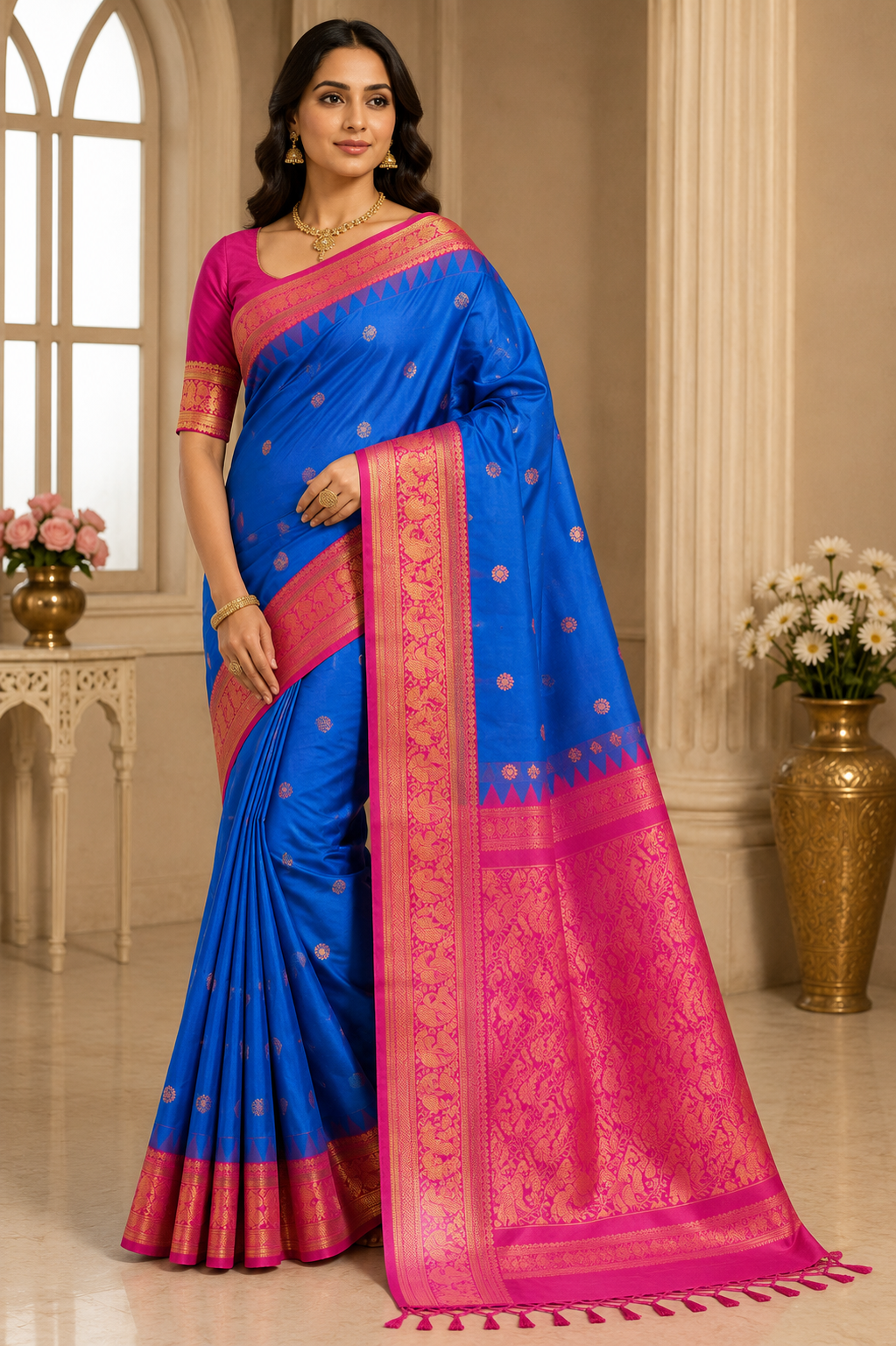 Premium Katan Bangalore Silk Saree| Blue