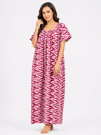 Pure Cotton Half Sleeve Nighty | Pink