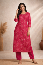 L SIZE| Vatican Silk 2 Pieces Printed Designer Kurti/Salwar Suit| Rani