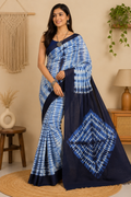 Pure Cotton Dye Saree| Blue