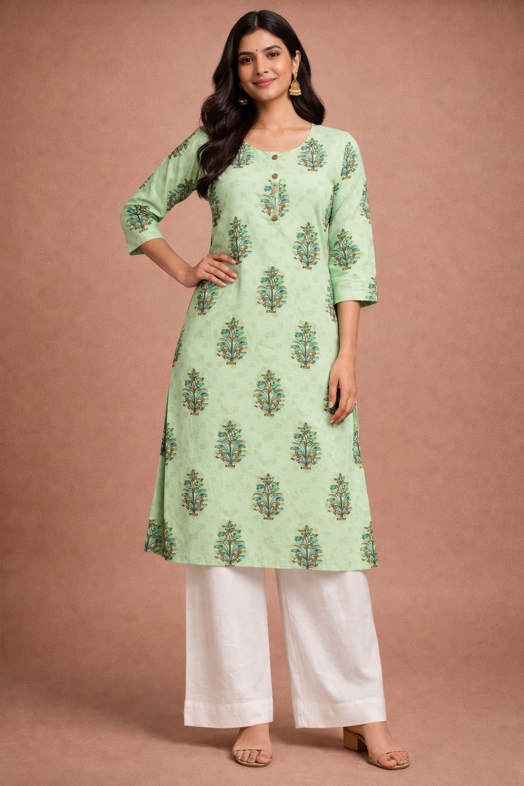XXL Size| Rayon Printed Kurti | Green
