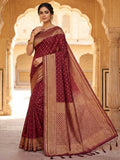 Khaddi Benarasi Silk Saree| Maroon
