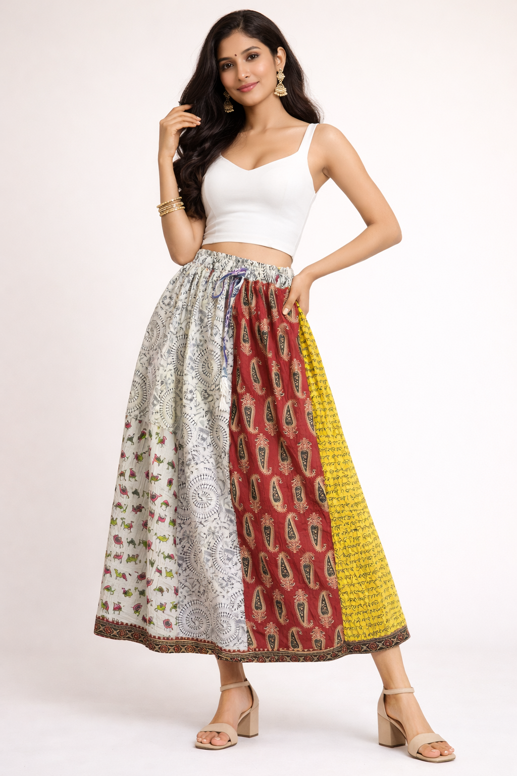Ladies Cotton Printed Skirt| Multicolour