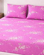 Sunflower (7x9ft)| Pure Cotton King Bedsheet - Pink