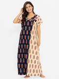 Pure Cotton designer Nighty | Blue