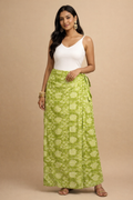 Ladies Cotton Printed Wrapper Skirt| Green
