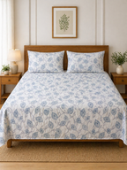 SATAN| Premium Sateen Cotton King Sheet Set (7.5 x 9 ft) | White