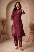 XL SIZE| Vatican Silk 2 Pieces Printed Designer Kurti/Salwar Suit| Maroon