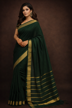 Semi Silk Mangal Giri Saree| Green
