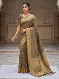 Khaddi Benarasi Silk Saree| Brown