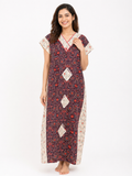 Pure Cotton designer Nighty | Red