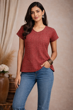 XL SIZE |COTTON SHORT KURTI | Red