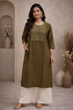 XXL Size| Rayon Stitched Kurti | Green