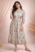 Xl Size| Cotton Stitched Frock Pattern Gown/one piece| White