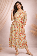 L Size| Rayon Printed Frock Pattern Gown/one piece| Blue