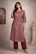 XL Size| Premium Pure Cotton Printed Kurti| Purple