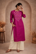 XL Size |Bombay Silk Designer Kurti  | Violet