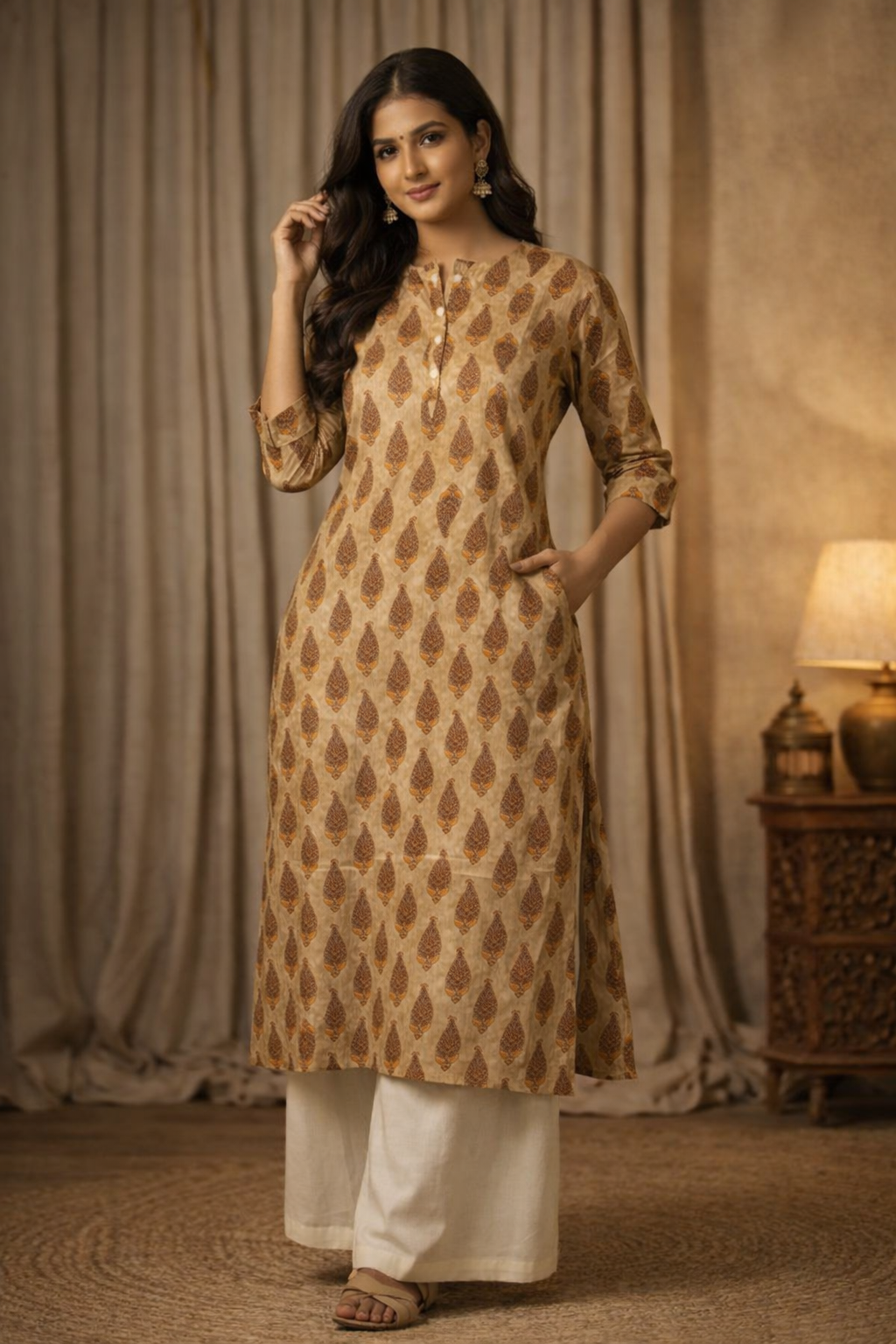 4XL Size| Premium Pure Cotton Printed Kurti| Yellow