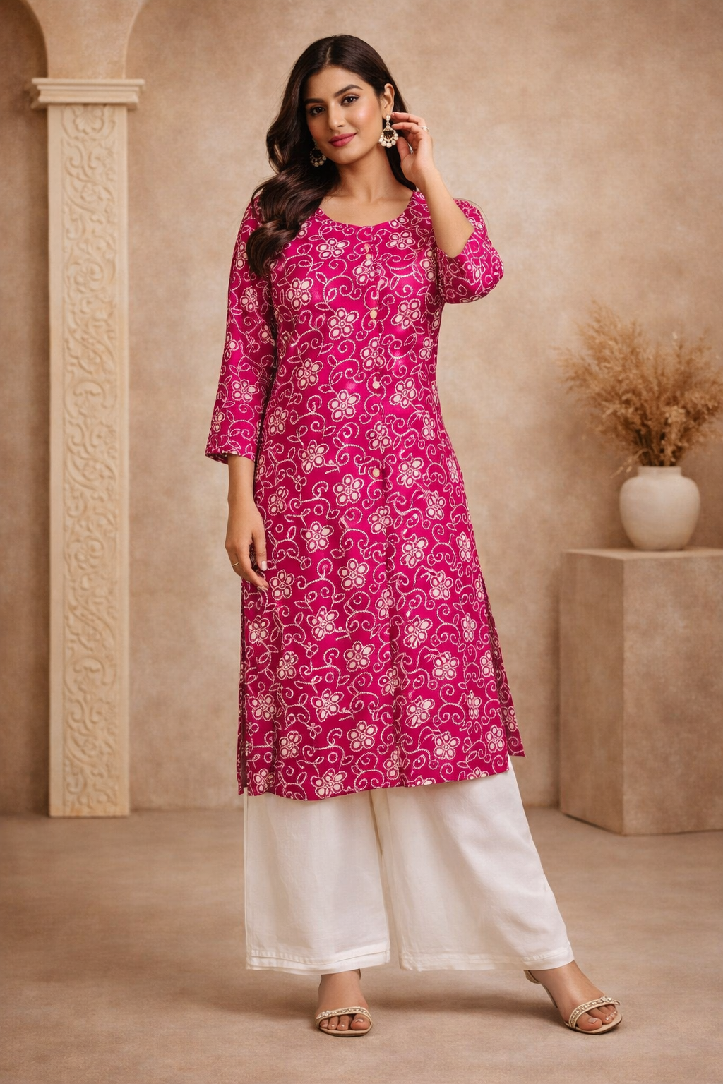 3XL Size| Premium Pure Cotton Printed Kurti| Rani