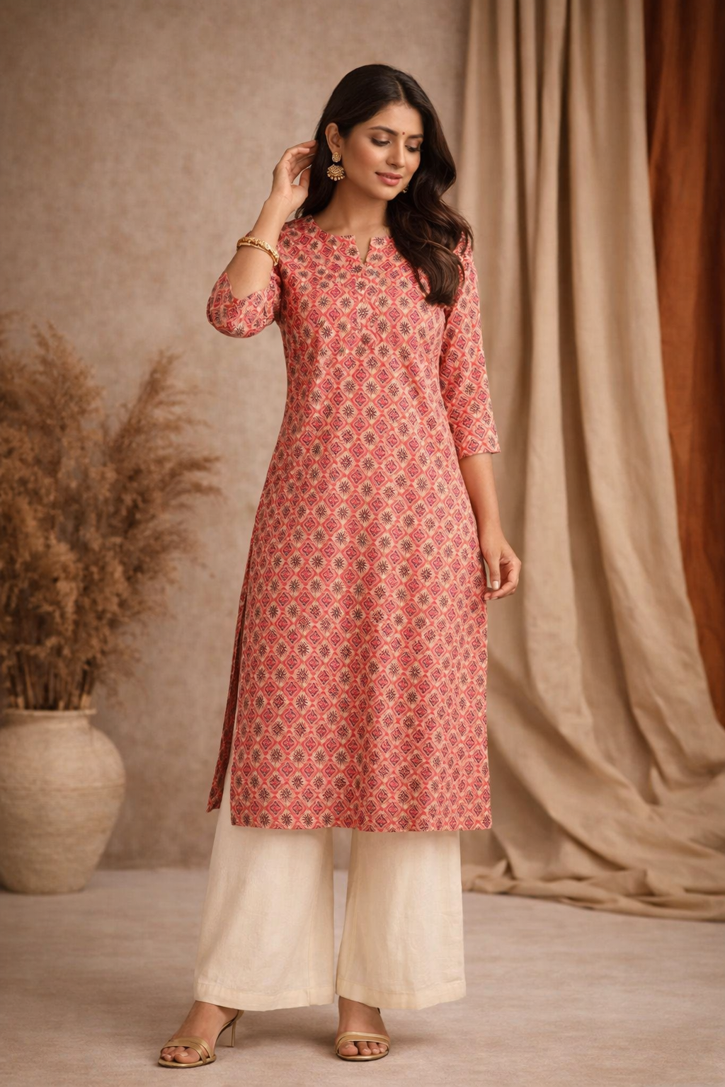 4XL Size| Premium Pure Cotton Printed Kurti| Rani