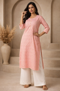 3XL Size| Pure Cotton Printed Kurti| Pink