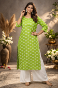 XL Size| Rayon Budget Printed Kurti | Green