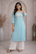 XL Size| Rayon Budget Designer Kurti |Blue