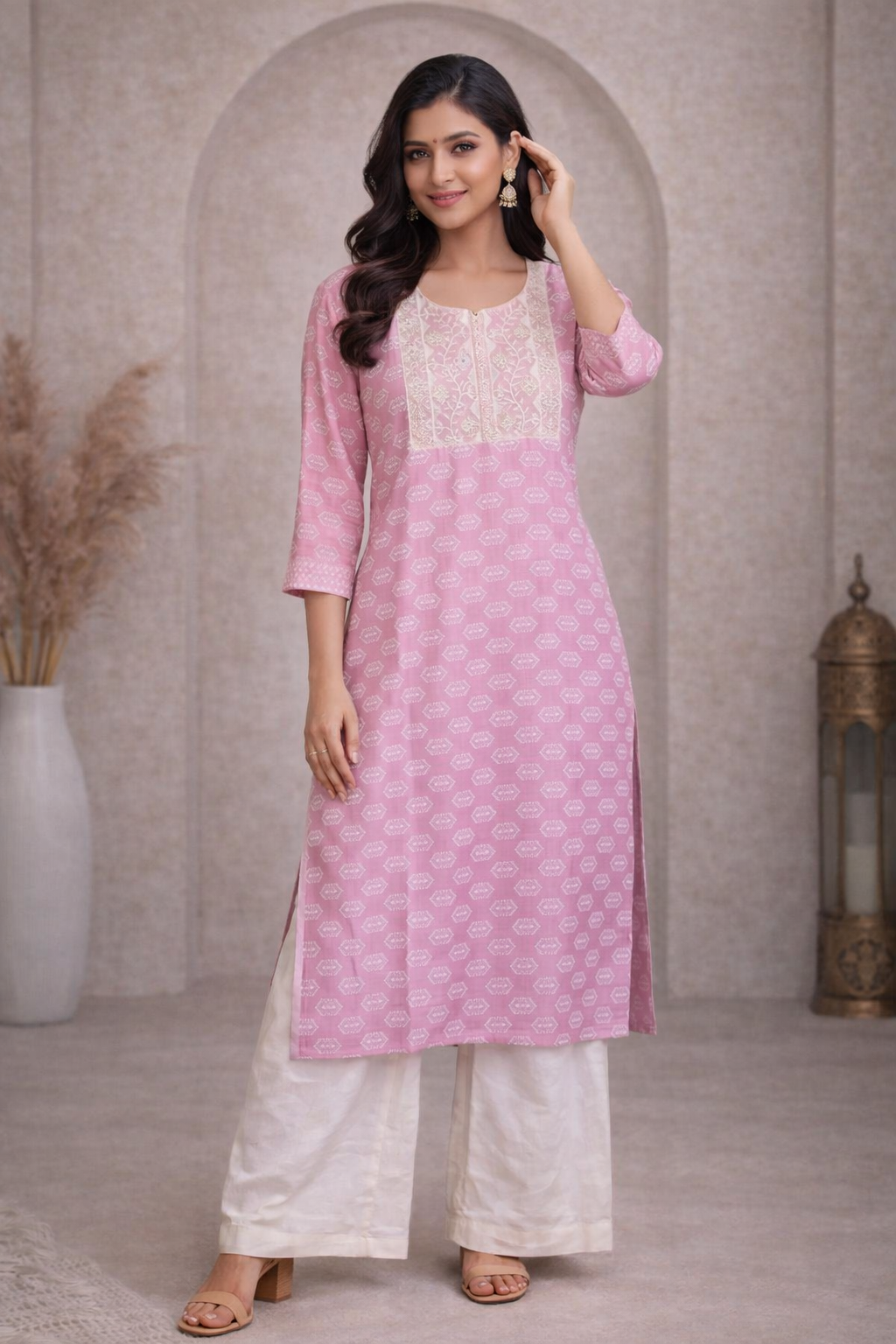 XL Size| Rayon Budget Designer Kurti | Pink
