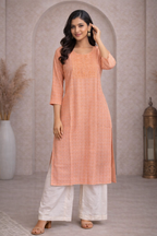 XL Size| Rayon Budget Designer Kurti | Peach