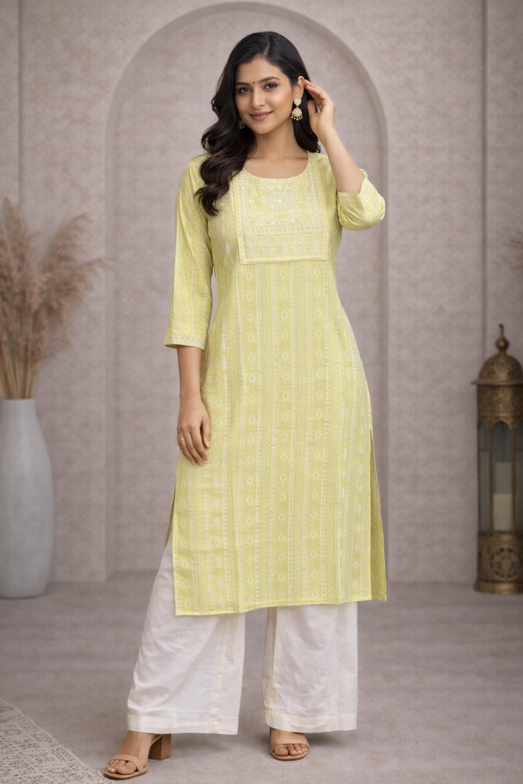 XL Size| Rayon Budget Designer Kurti | Yellow