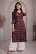 XL Size| Rayon Budget Printed Kurti | Maroon