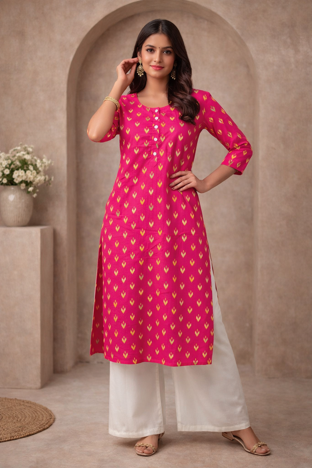 XL Size|Pure Cotton Budget Printed Kurti | Rani