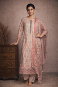 L SIZE| Premium Cotton 3 Pieces Print Kurti/Salwar Suit| White