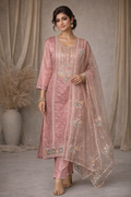 XXL SIZE| Premium Silk 3 Pieces Stitched Kurti/Salwar Suit| Pink