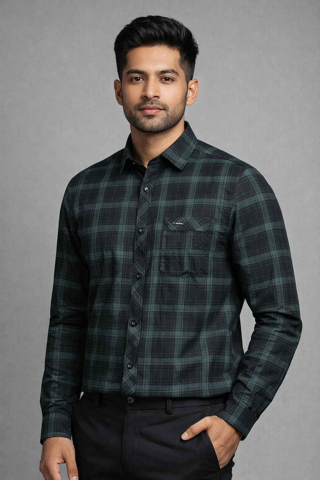 XL Size| Men Check Shirt Full Sleve| Olive Green