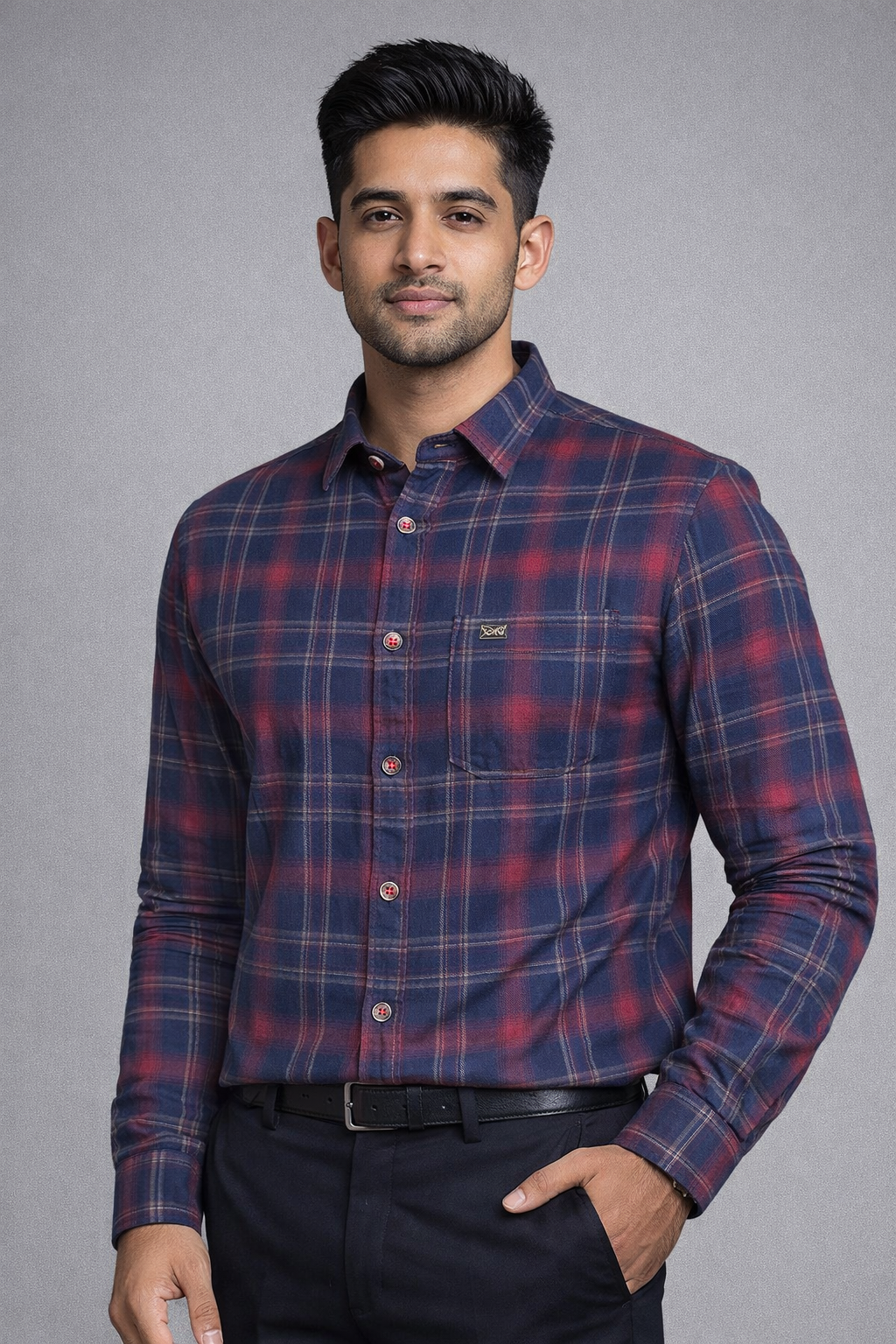 XL Size| Men Check Shirt Full Sleve| Blue