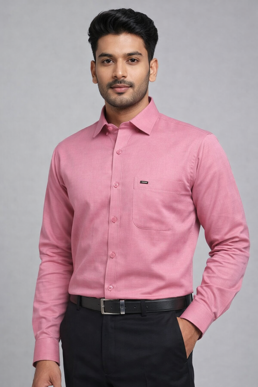 XXL Size| Men Plain Shirt Full |Pink