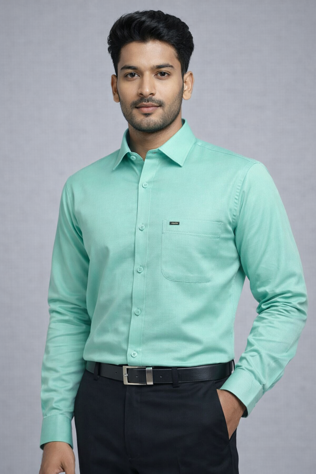 XXL Size| Men Plain Shirt Full |Green