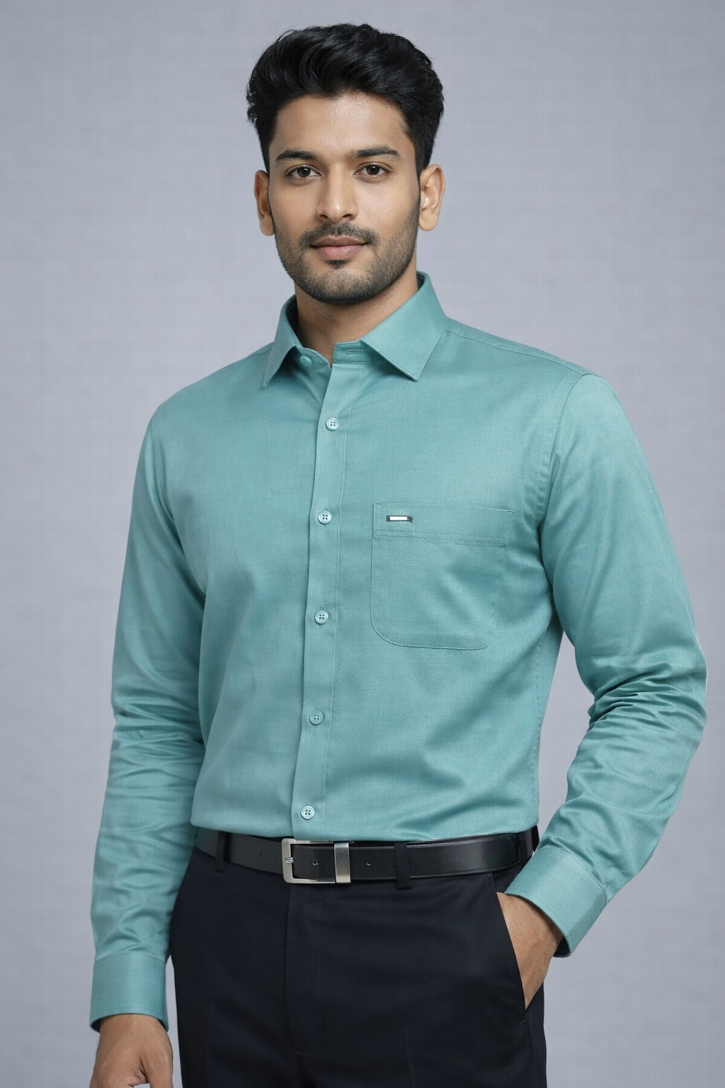 XXL Size| Men Plain Shirt Full Sleve| Green