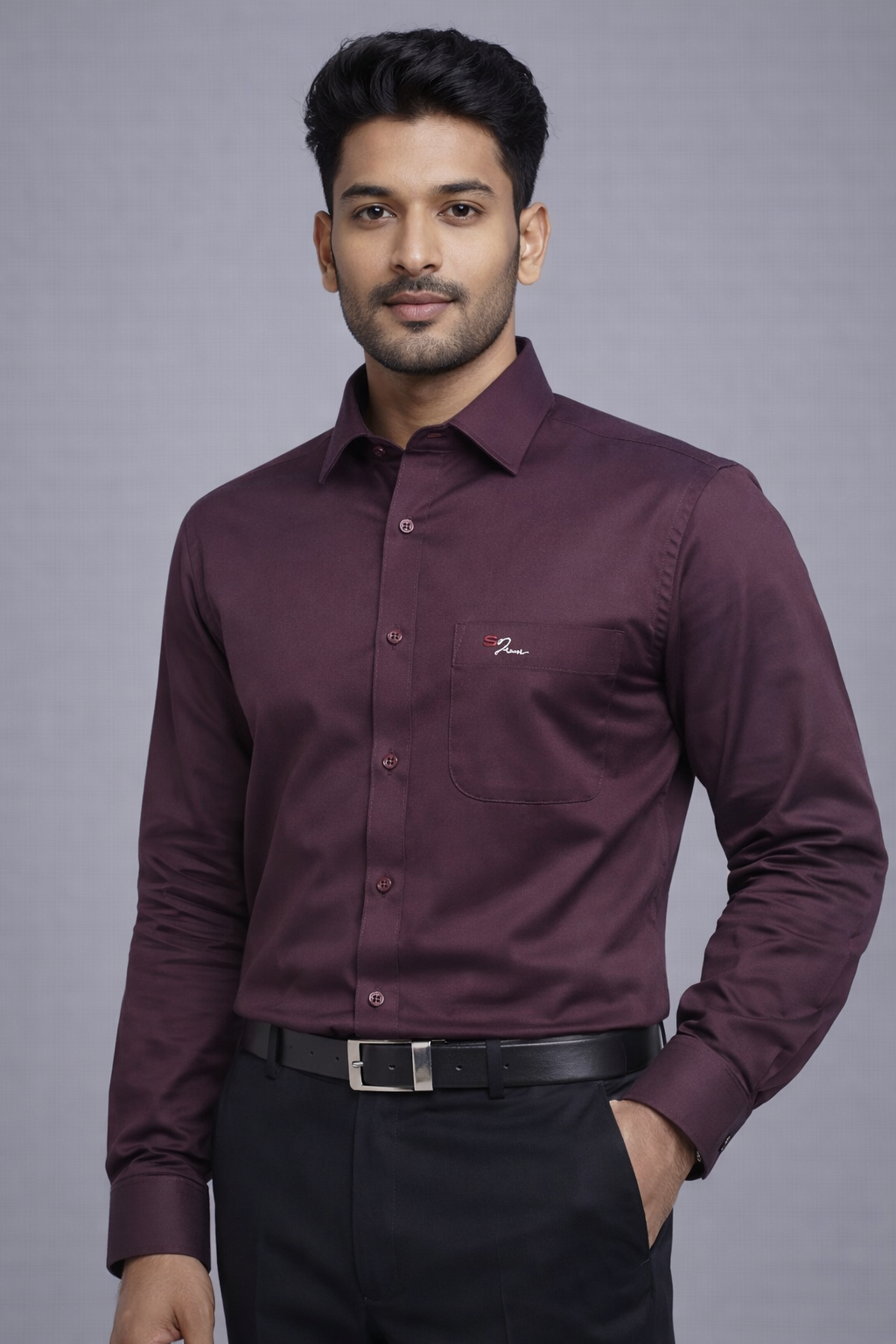 XXL Size| Men Plain Shirt Full Sleve| Maroon