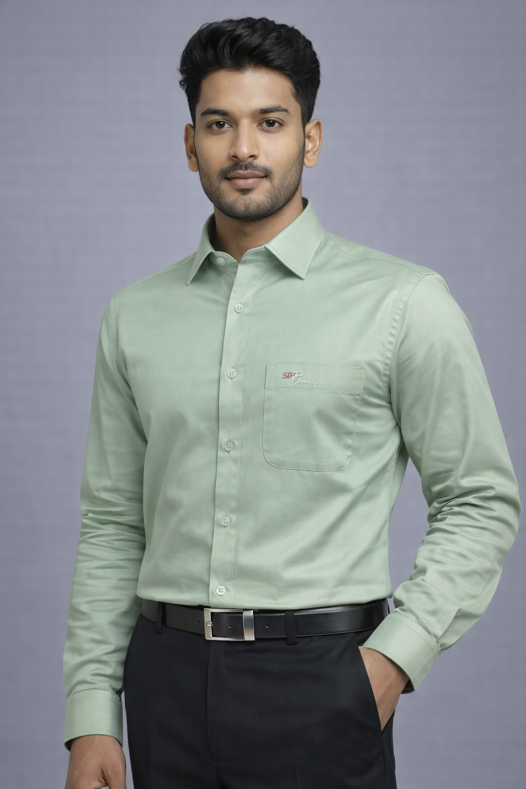 XXL Size| Men Plain Shirt Full Sleve| Green