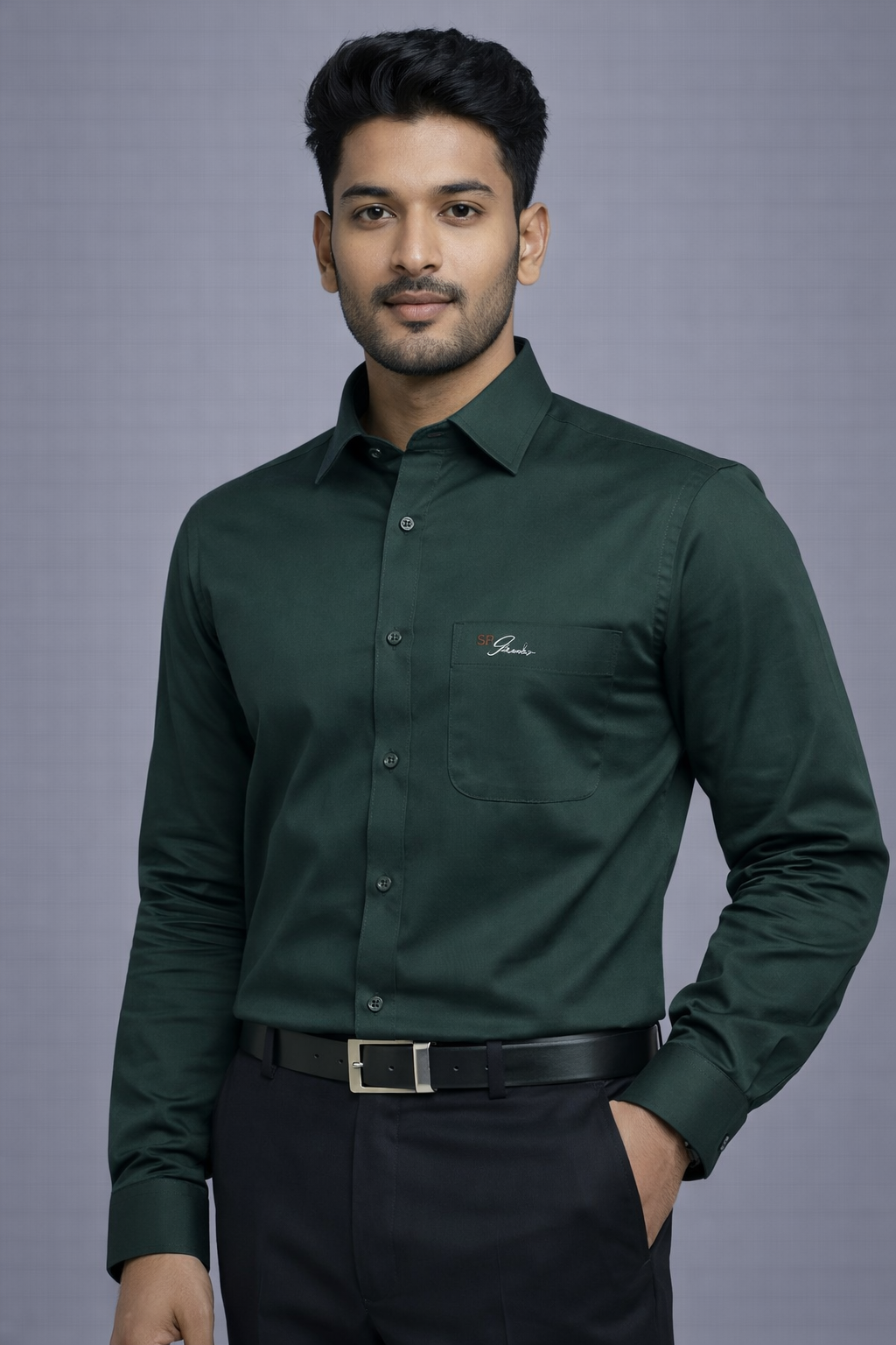 XXL Size| Men Plain Shirt Full Sleve| Green