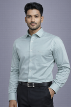 XXL Size| Men Plain Shirt Full Sleve| Teal Blue
