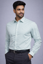 XXL Size| Men Printed Shirt Full | Green