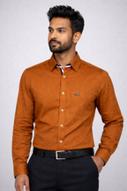 L Size| Men Plain Shirt Full Sleve| Rust