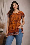 3XL SIZE |COTTON SHORT BATIK KURTI | Orange
