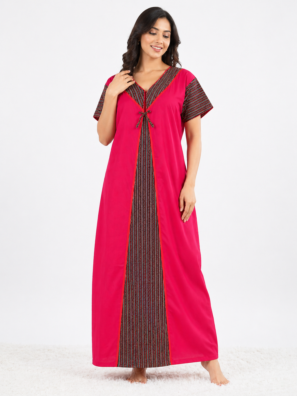 Pure Cotton designer Nighty | Red