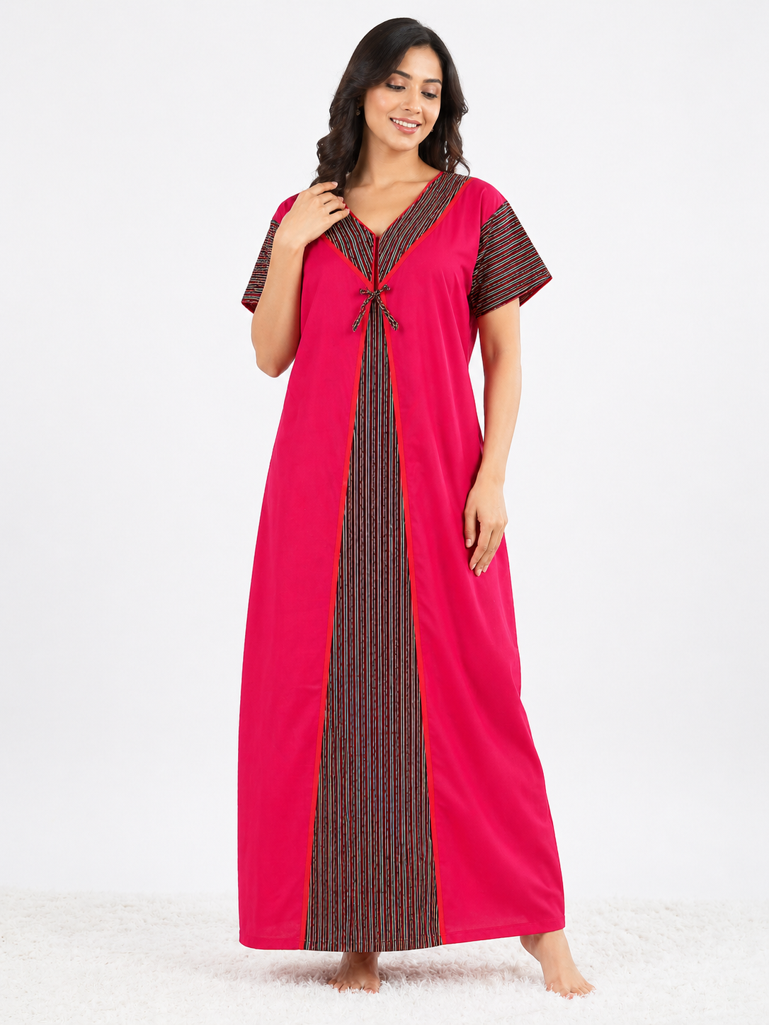 Pure Cotton designer Nighty | Red